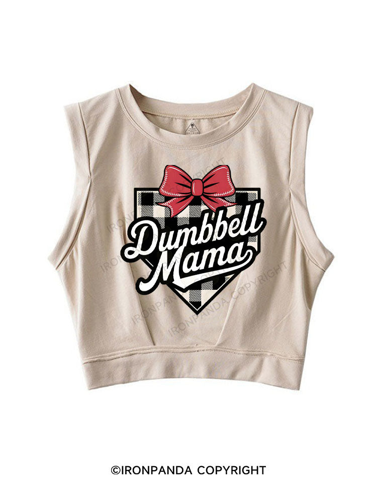 DUMBBELL MAMA SLEEVELESS CROP TOPS