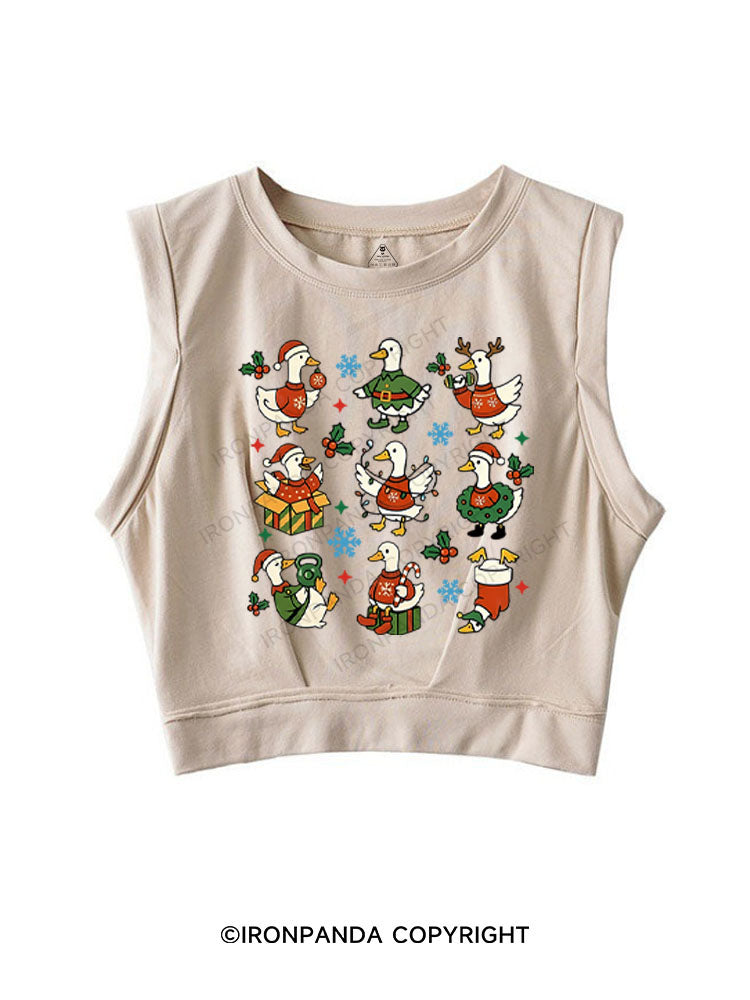 MERRY GOOSE FITNESS! SLEEVELESS CROP TOPS