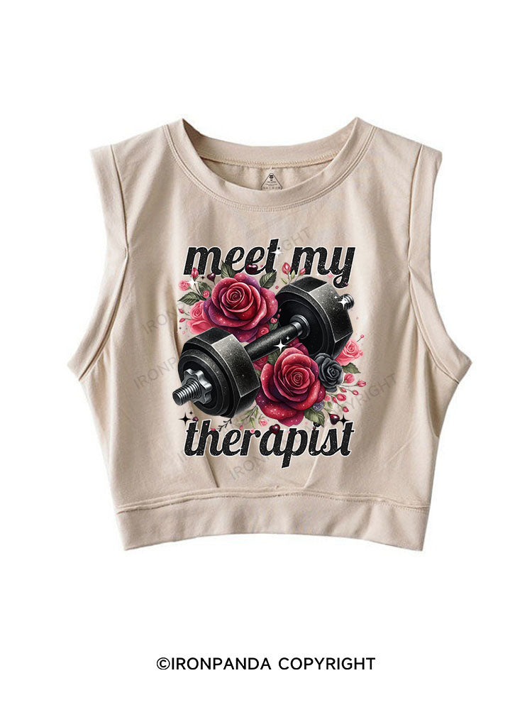 MEET MY THERAPIST SLEEVELESS CROP TOPS