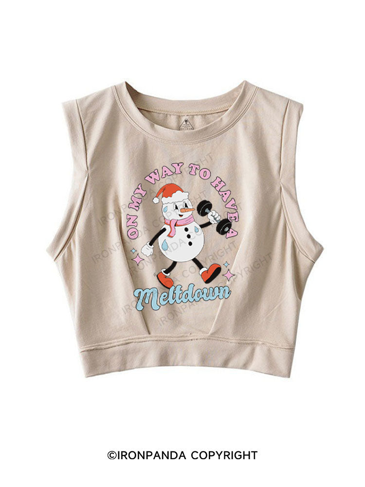 ON MY WAY TO HAVE A MELTDOWN SLEEVELESS CROP TOPS