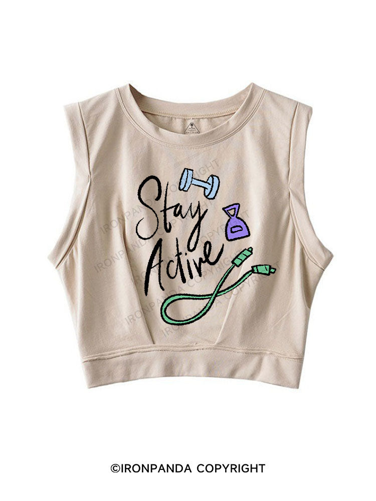 STAY ALIVE SLEEVELESS CROP TOPS