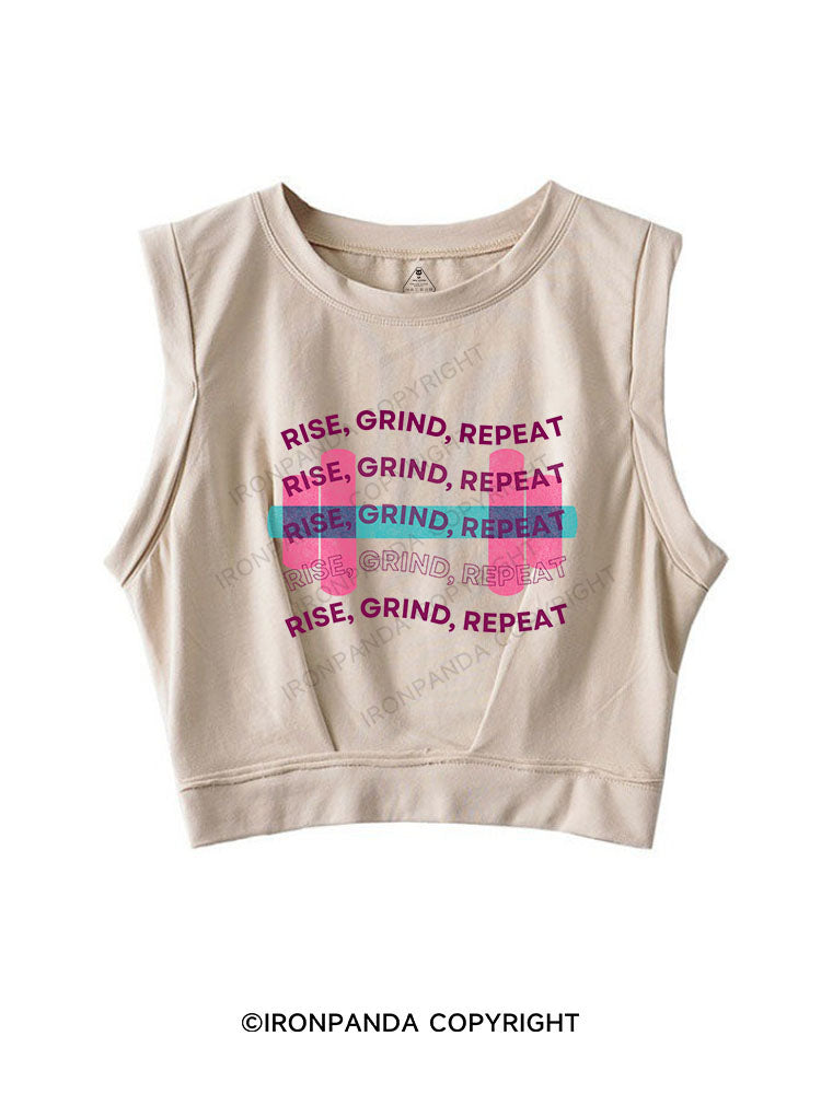 RISE, GRIND, REPEAT SLEEVELESS CROP TOPS