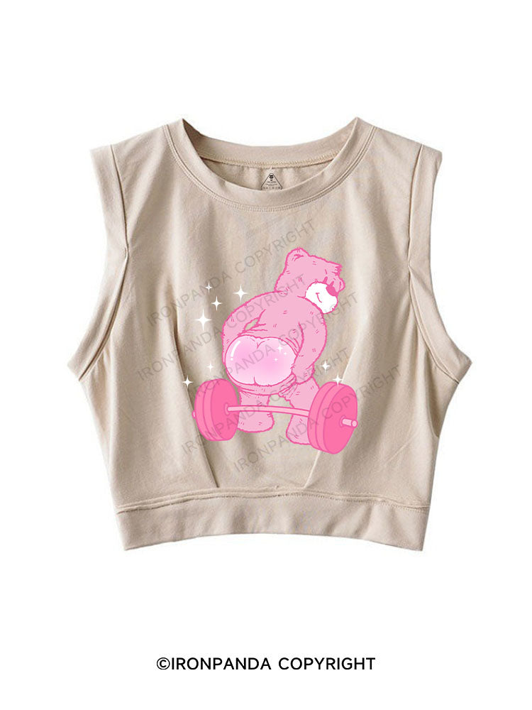 BEAR BOOTY GAINS SLEEVELESS CROP TOPS