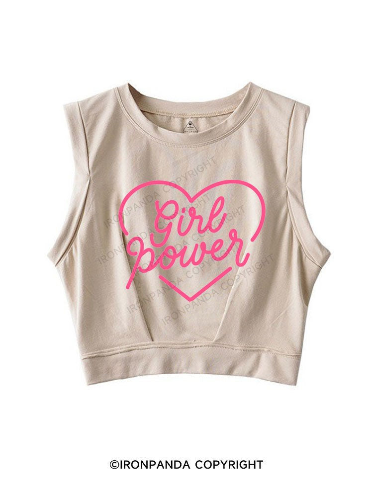 GIRL POWER SLEEVELESS CROP TOPS