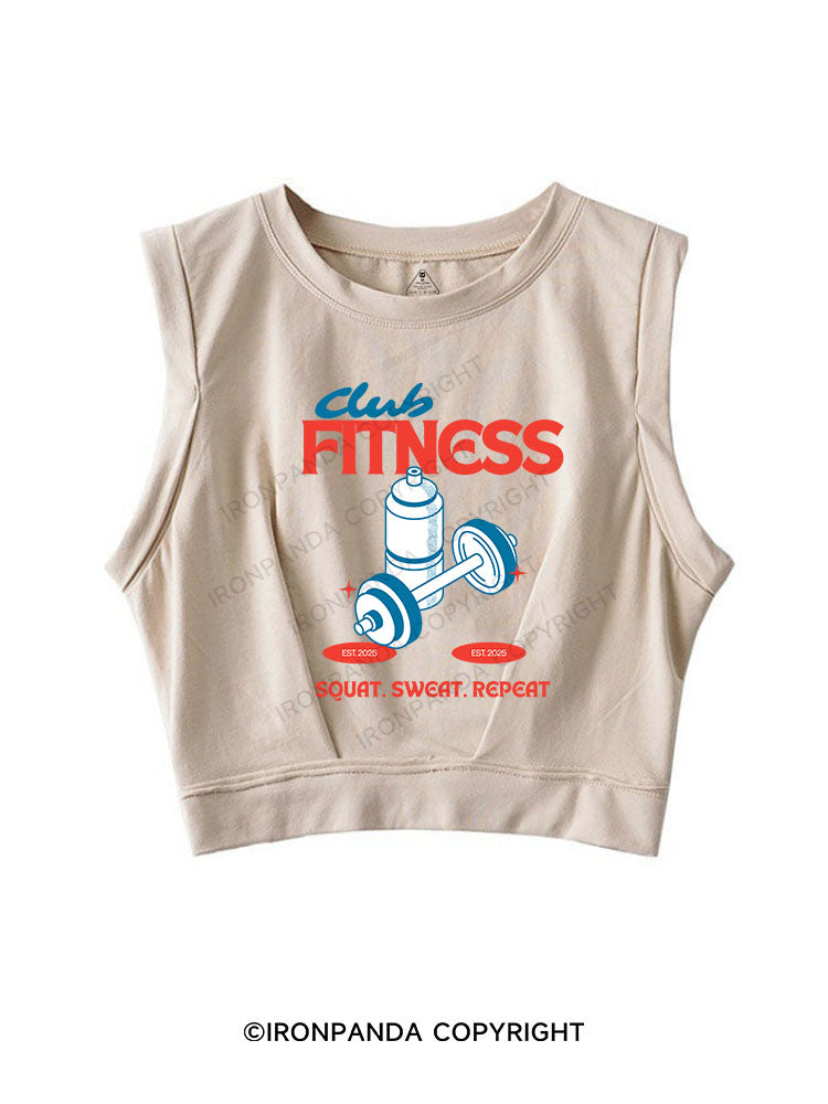 FITNESS CLUB SQUAT SWEAT REPEAT SLEEVELESS CROP TOPS