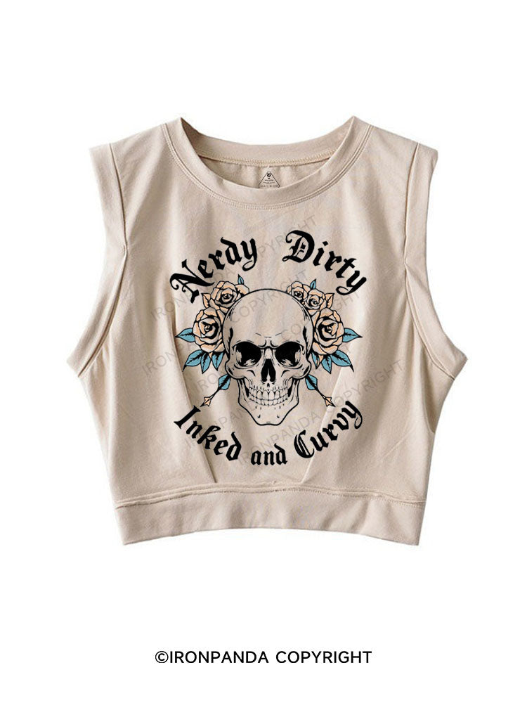 NERDY DIRTY INKED AND CURVY SLEEVELESS CROP TOPS