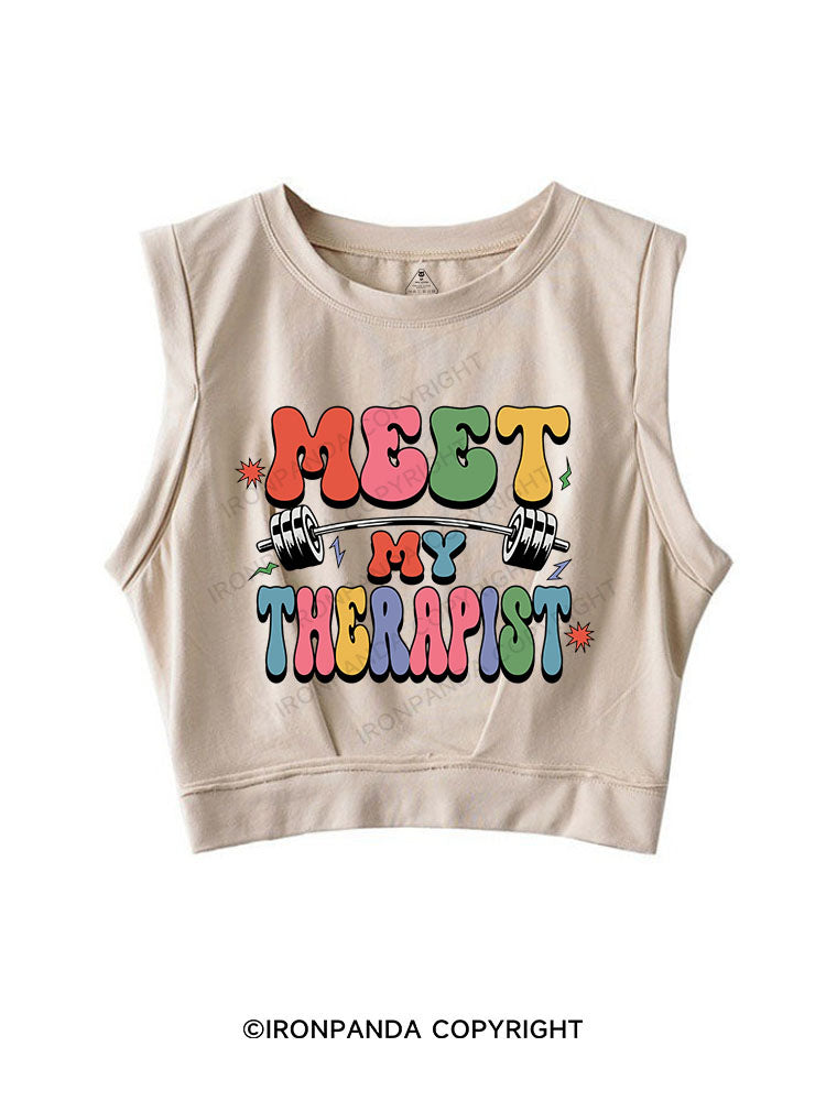MEET MY THERAPIST SLEEVELESS CROP TOPS