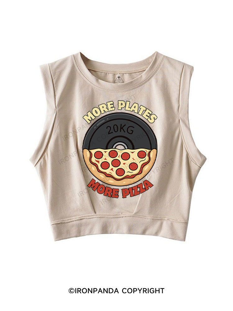 MORE PLATES MORE PIZZA SLEEVELESS CROP TOPS