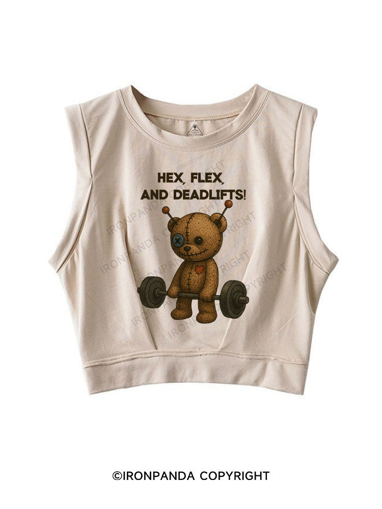 HEX, FLEX, AND DEADLIFTS! SLEEVELESS CROP TOPS