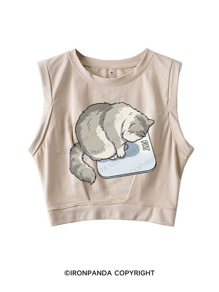 FAT CAT MOMENT SLEEVELESS CROP TOPS