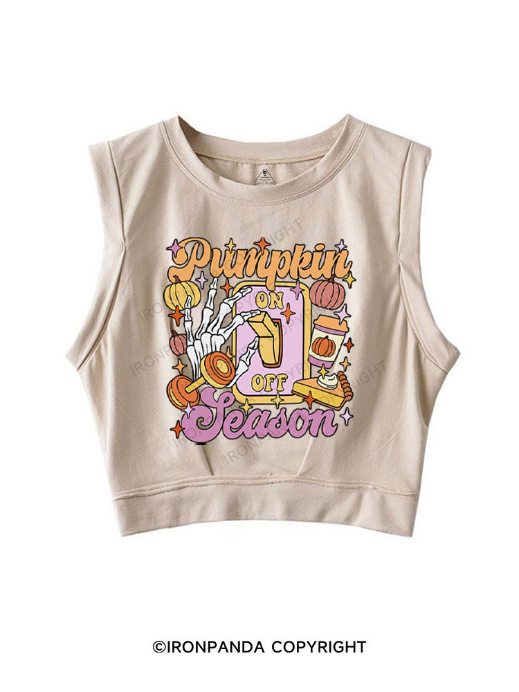PUMPKIN SEASON SLEEVELESS CROP TOPS