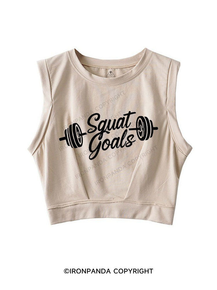 SQUAT GOALS SLEEVELESS CROP TOPS