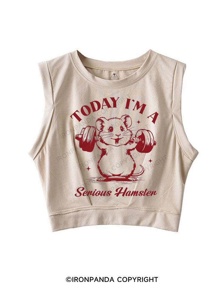 TODAY I'M A SERIOUS HAMSTER SLEEVELESS CROP TOPS