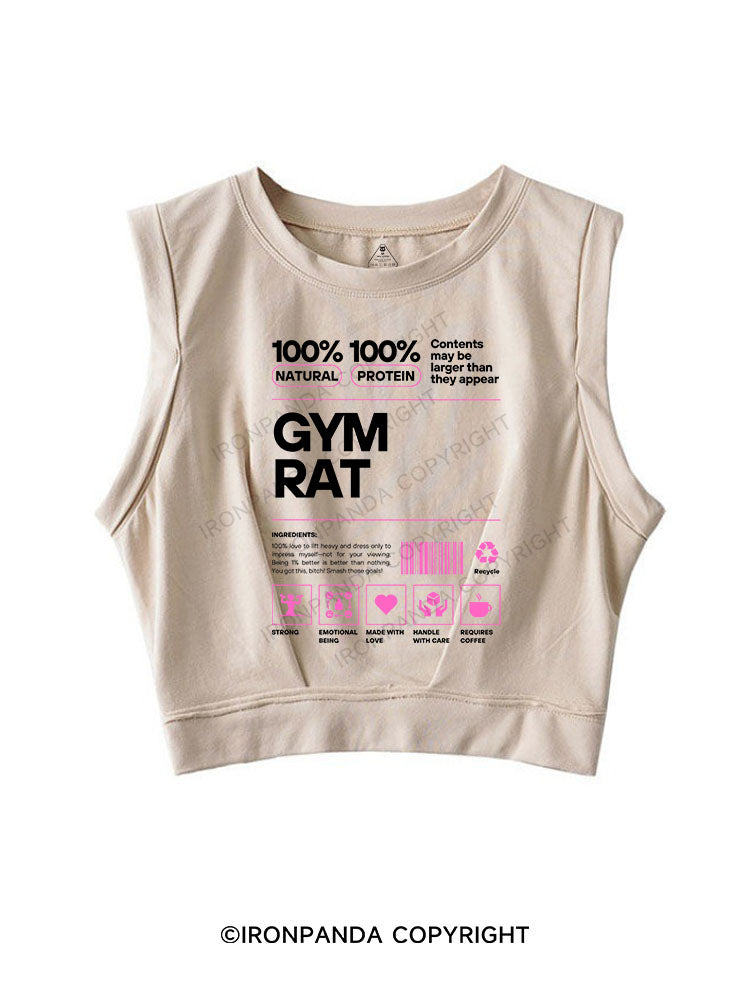 GYM RAT SLEEVELESS CROP TOPS