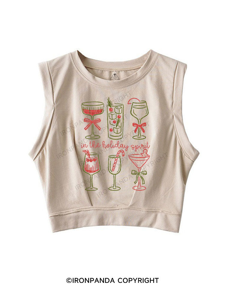 IN THE HOLIDAY SPIRIT SLEEVELESS CROP TOPS