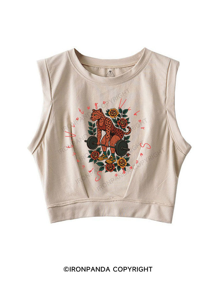 VINTAGE VIBES, SAVAGE SPIRIT SLEEVELESS CROP TOPS