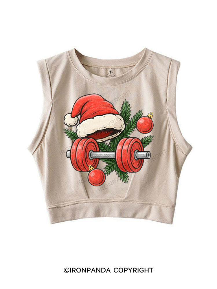 HO HO HO, TIME TO LIFT! SLEEVELESS CROP TOPS