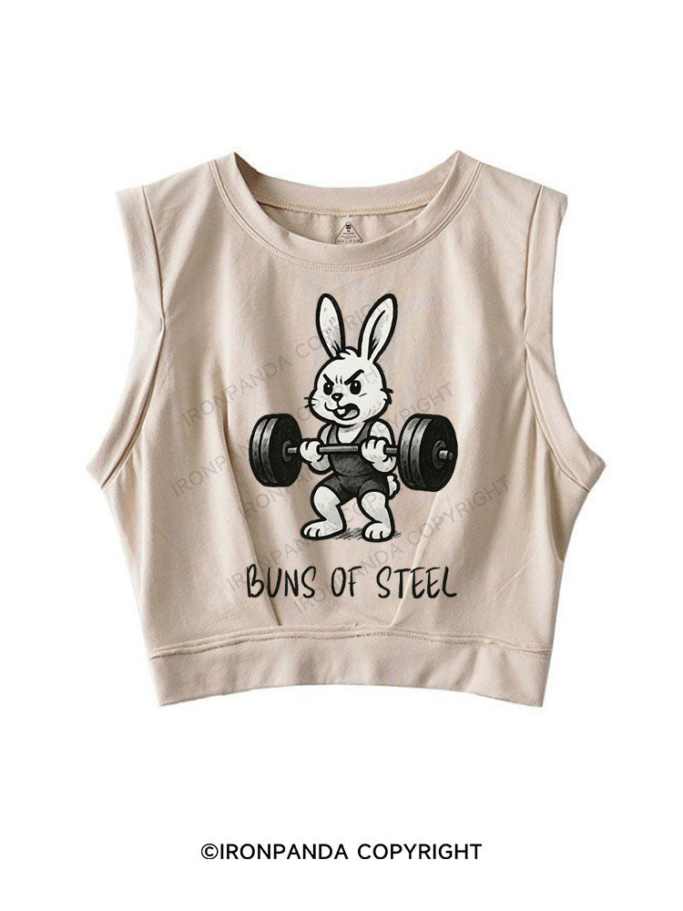 BUNS OF STEEL SLEEVELESS CROP TOPS
