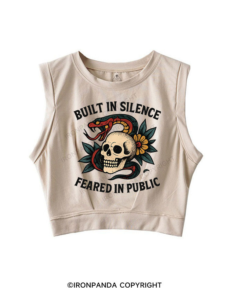 BUILT IN SILENCE FEARED IN PUBLIC SLEEVELESS CROP TOPS