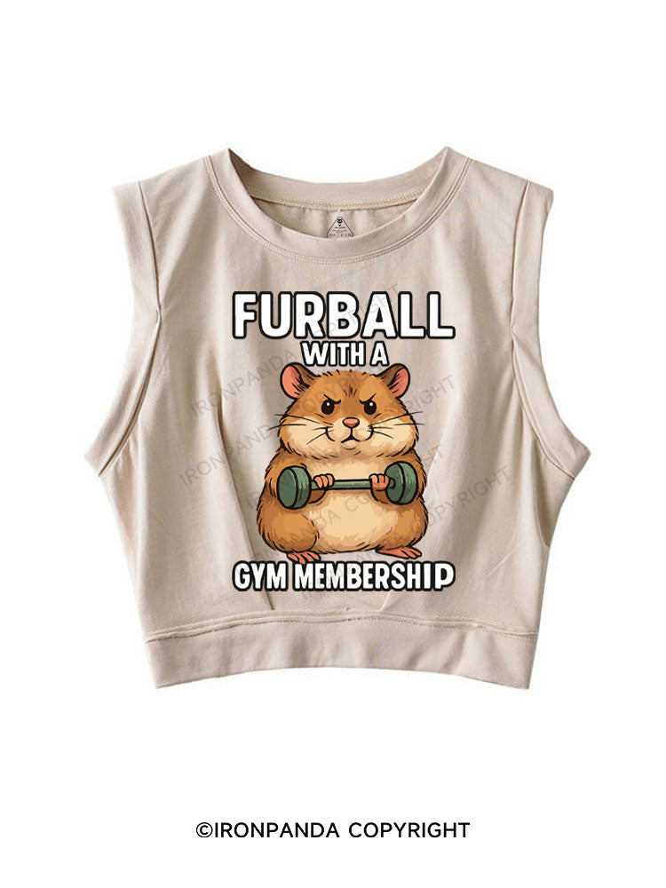 FURBALL WITH A GYM MEMBERSHIP SLEEVELESS CROP TOPS