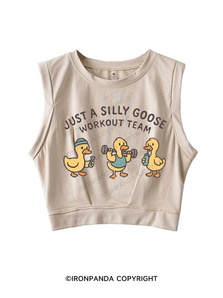 JUST A SILLY GOOSE WORKOUT TEAM SLEEVELESS CROP TOPS