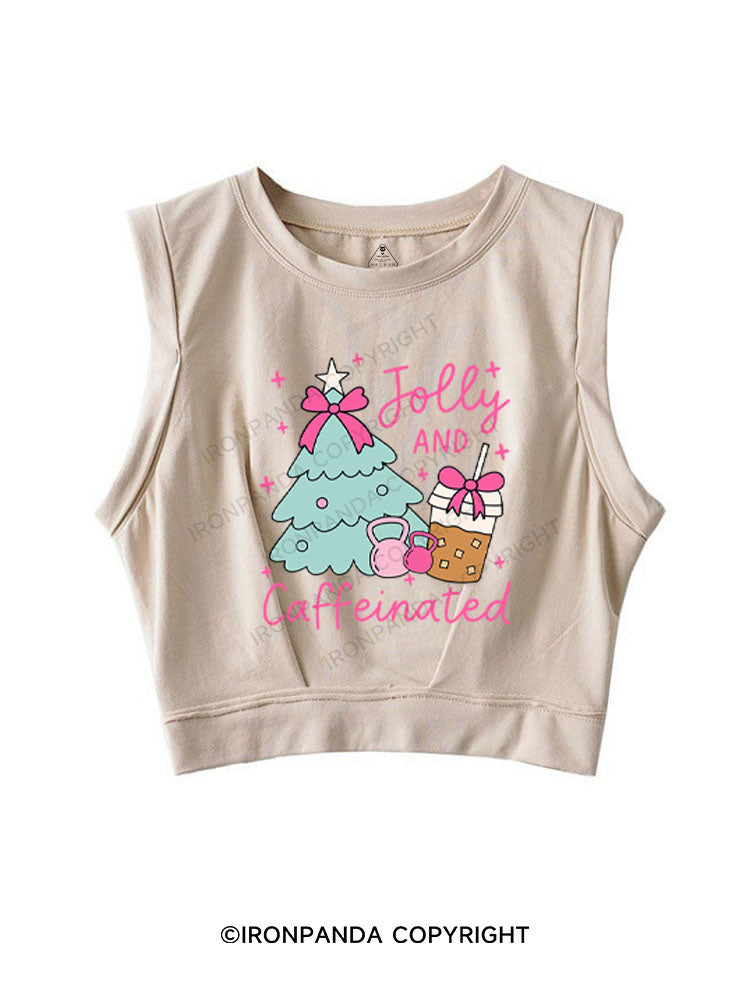 JOLLY AND CAFFEINATED SLEEVELESS CROP TOPS