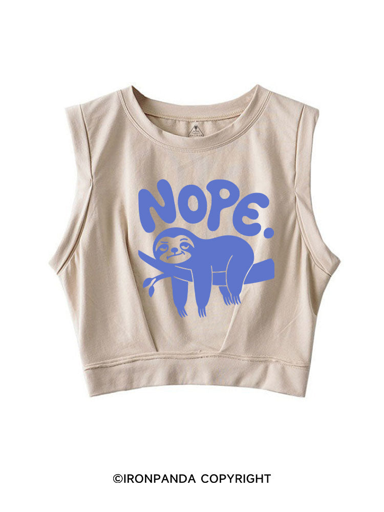 NO TODAY SLOTH SLEEVELESS CROP TOPS