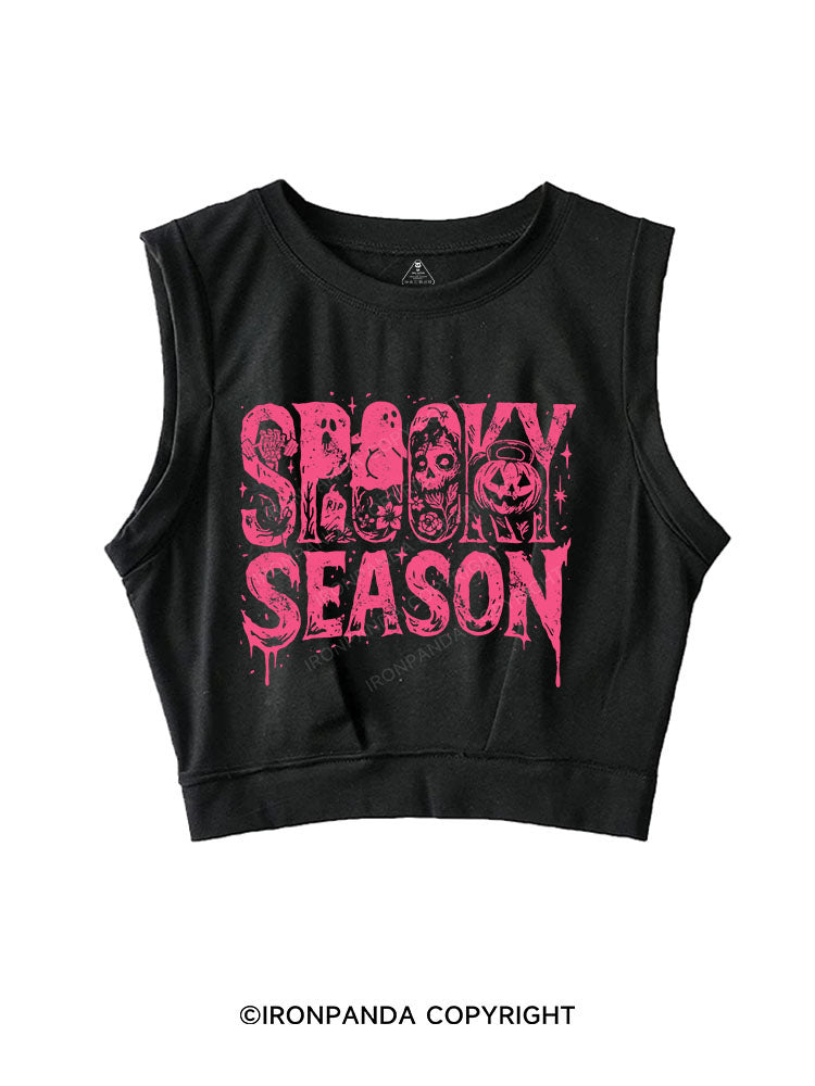 spooky season SLEEVELESS CROP TOPS