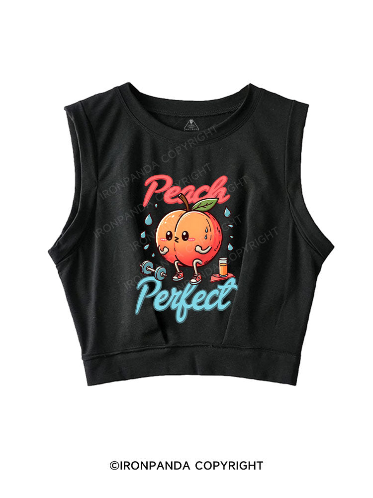PEACH PERFECT SLEEVELESS CROP TOPS
