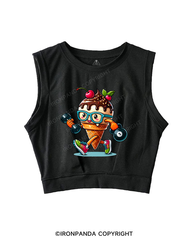 Ice Cream Workout SLEEVELESS CROP TOPS