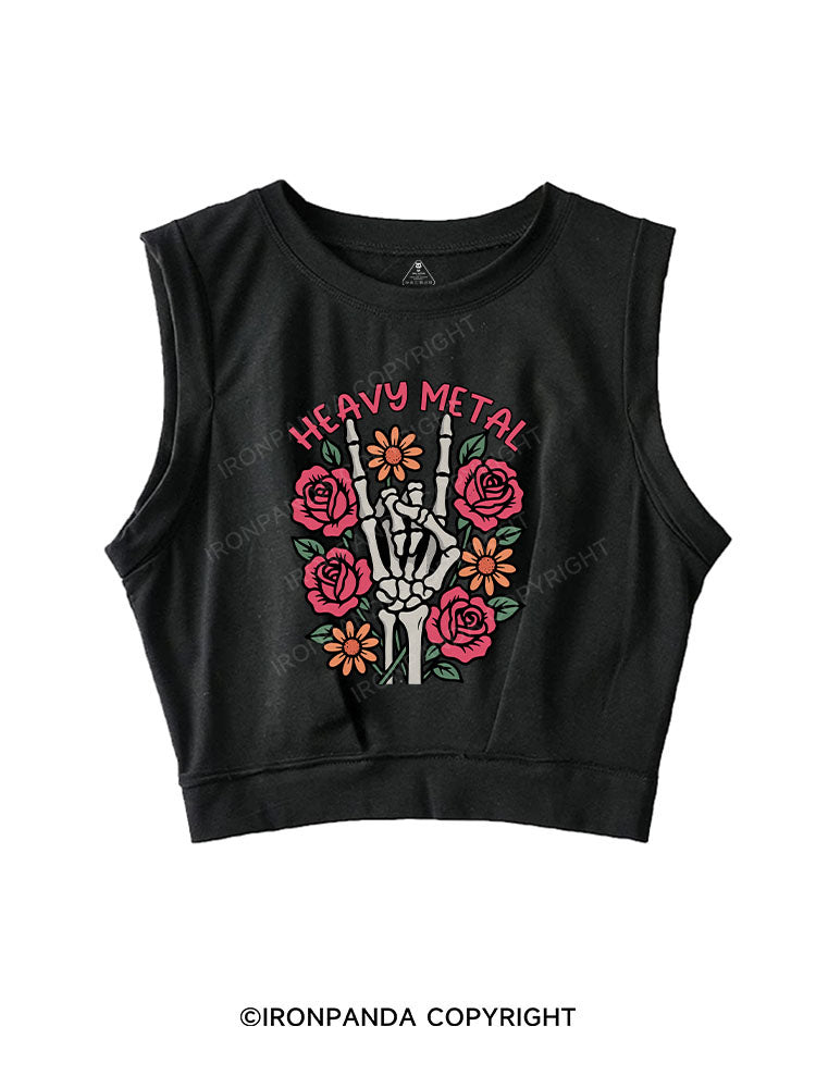 HEAVY METAL SLEEVELESS CROP TOPS