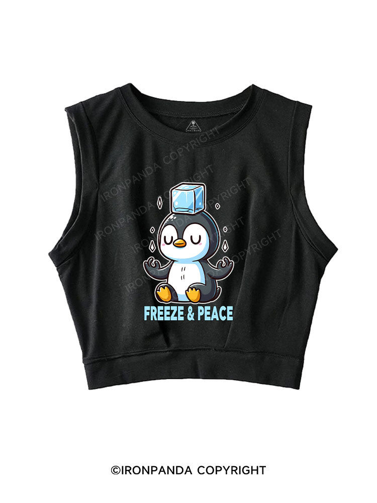 FREEZE & PEACE SLEEVELESS CROP TOPS