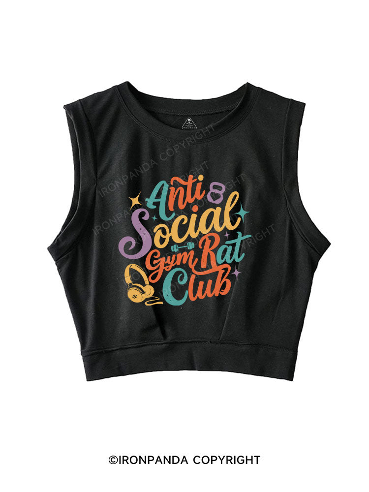 Anti Social Gym Rat Club SLEEVELESS CROP TOPS