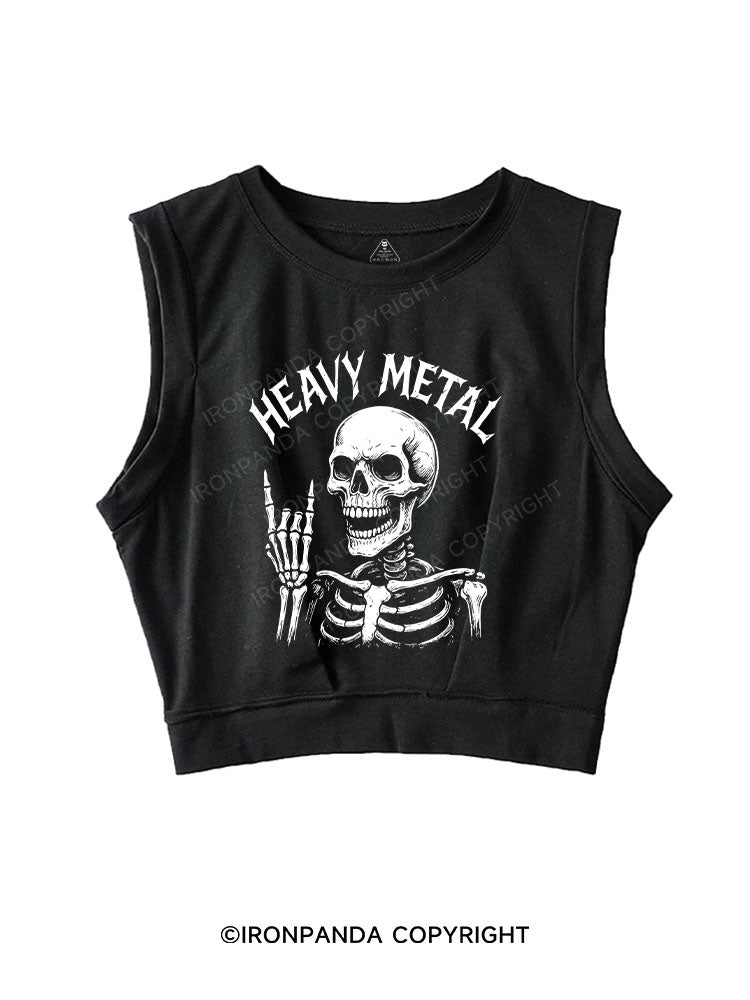 HEAVY METAL SLEEVELESS CROP TOPS
