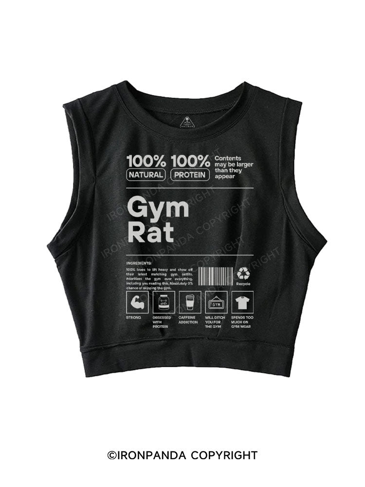 GYM RAT SLEEVELESS CROP TOPS