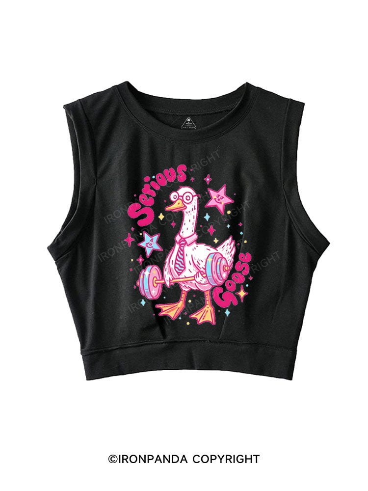 SERIOUS GOOSE SLEEVELESS CROP TOPS