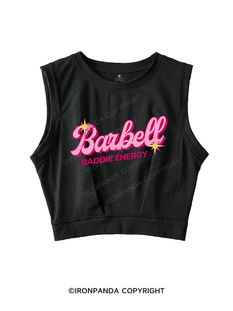 BARBELL BADDIE ENERGY SLEEVELESS CROP TOPS
