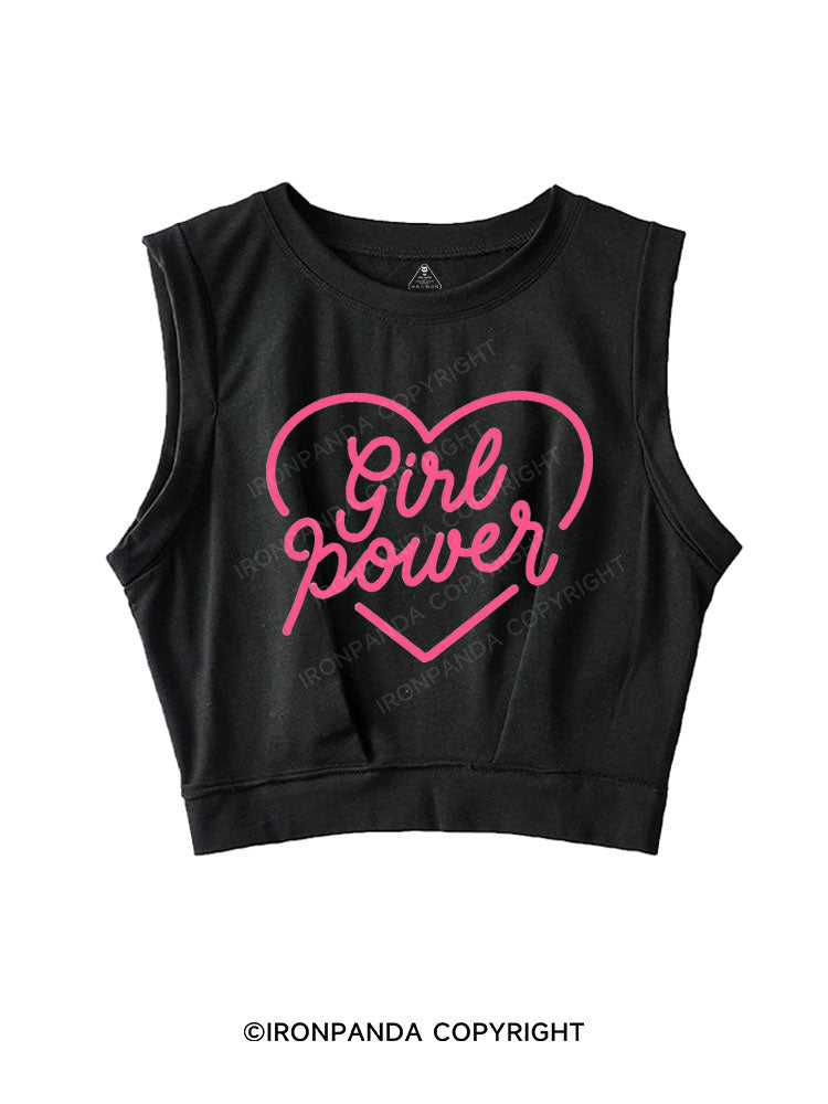 GIRL POWER SLEEVELESS CROP TOPS