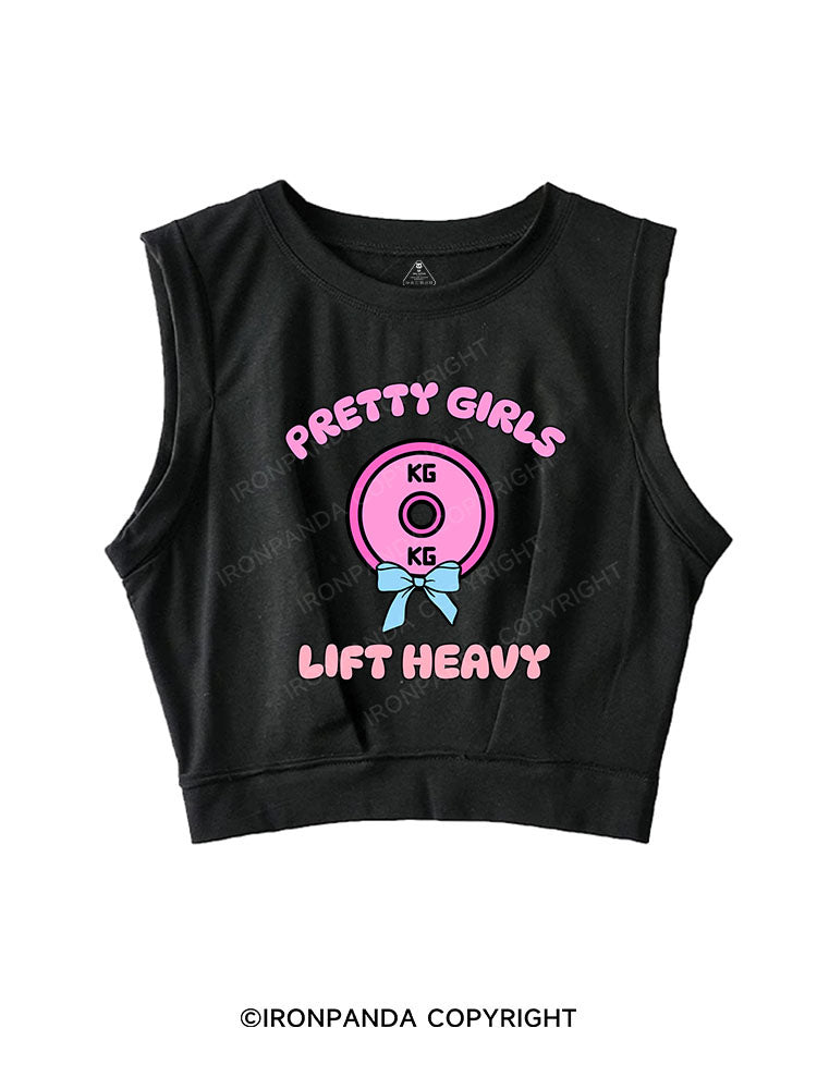 PRETTY GIRLS LIFT HEAVY SLEEVELESS CROP TOPS