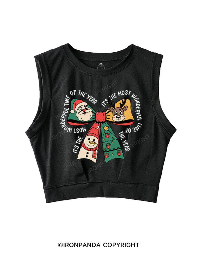 IT'S THE MOST WONDERFUL TIME OF THE YEAR SLEEVELESS CROP TOPS