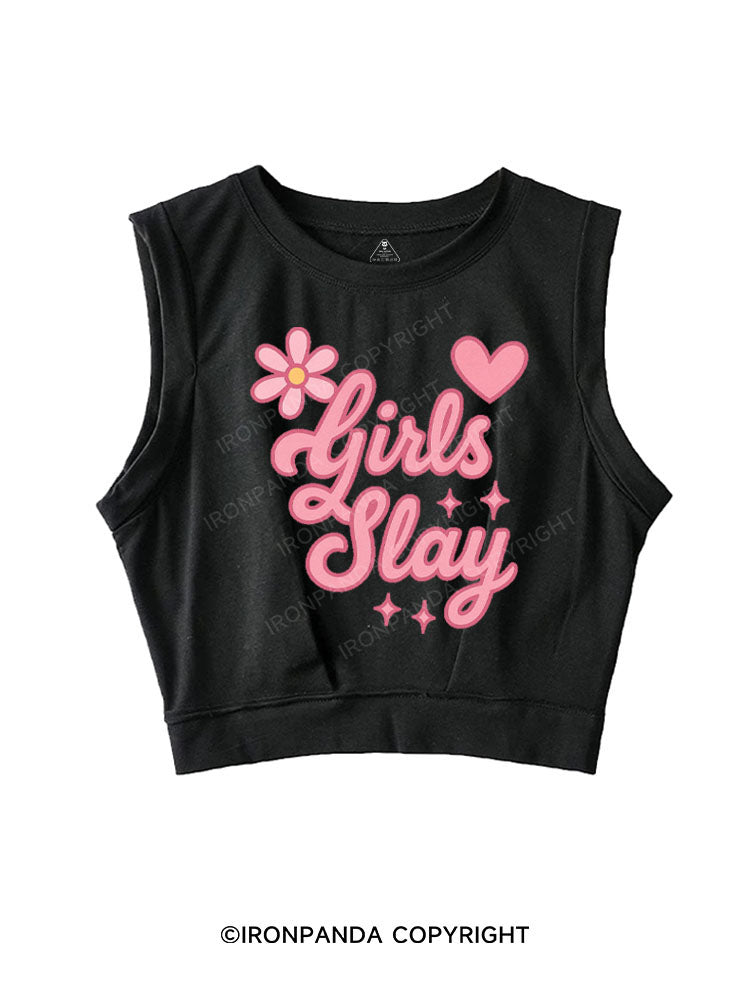 GIRLS SLAY SLEEVELESS CROP TOPS