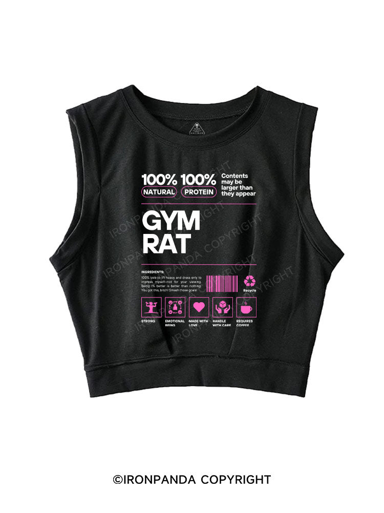 GYM RAT SLEEVELESS CROP TOPS