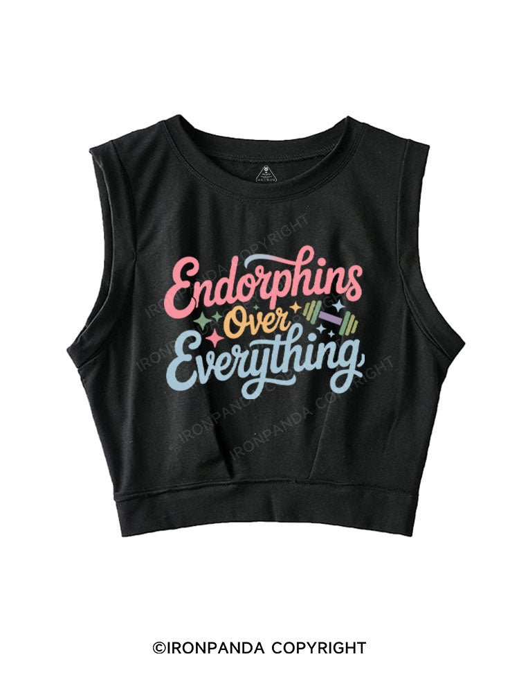 ENDORPHINS OVER EVERYTHING SLEEVELESS CROP TOPS