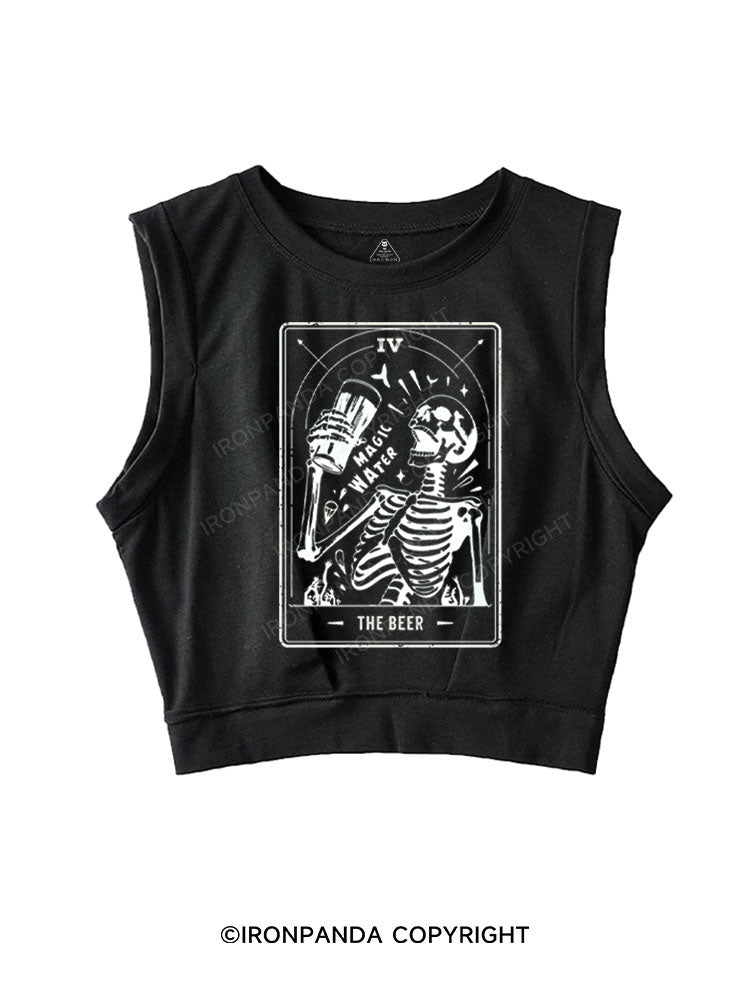 THE BEER MAGIC WATER SLEEVELESS CROP TOPS