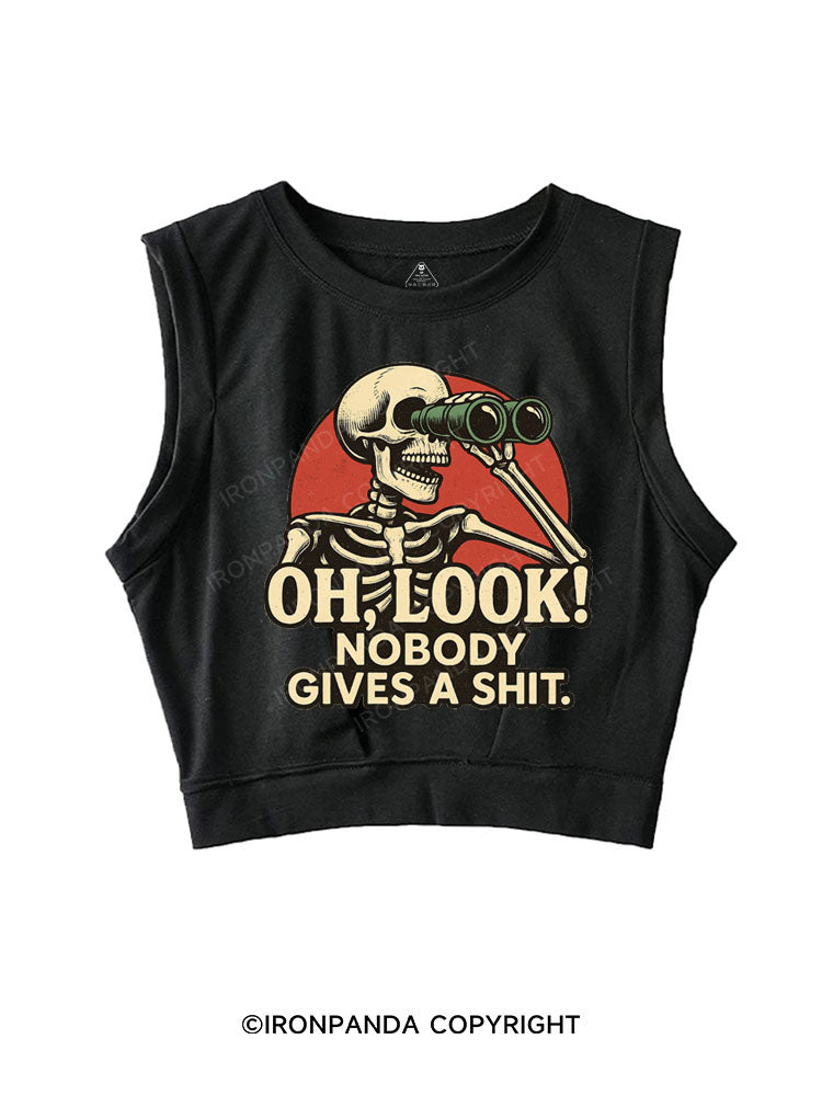 OH, LOOK! NOBODY GIVES A SHIT SLEEVELESS CROP TOPS
