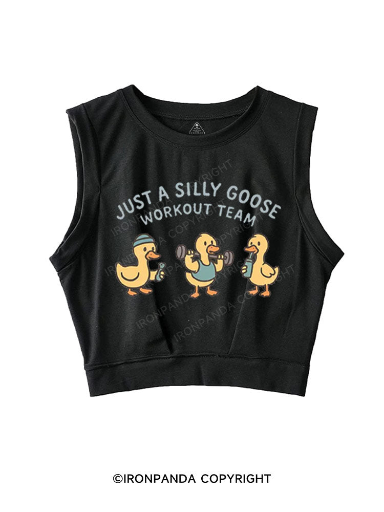 JUST A SILLY GOOSE WORKOUT TEAM SLEEVELESS CROP TOPS
