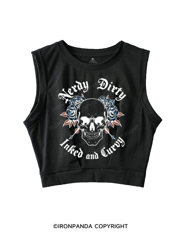 NERDY DIRTY INKED AND CURVY SLEEVELESS CROP TOPS