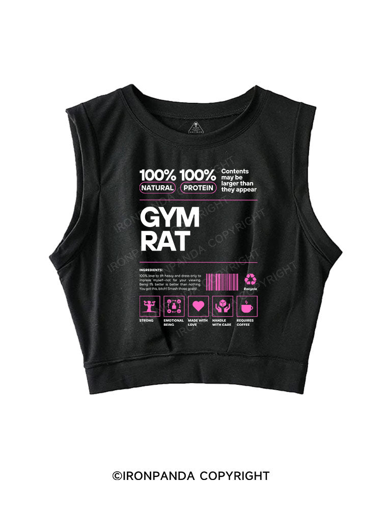 GYM RAT SLEEVELESS CROP TOPS