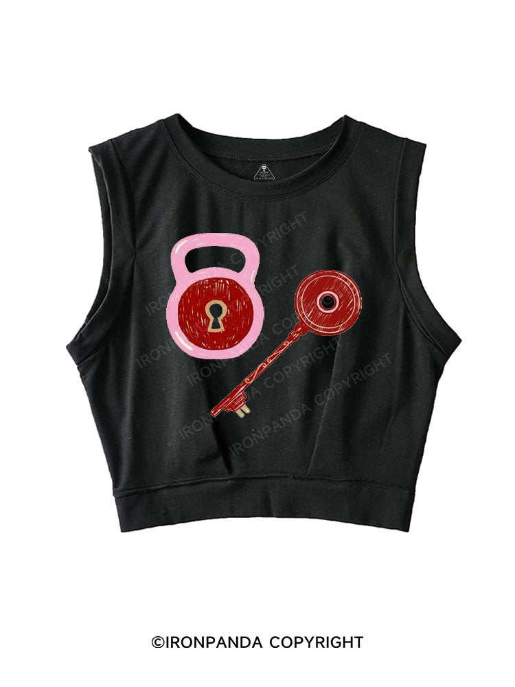 UNLOCK YOUR STRENGTH SLEEVELESS CROP TOPS
