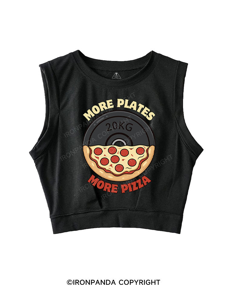 MORE PLATES MORE PIZZA SLEEVELESS CROP TOPS
